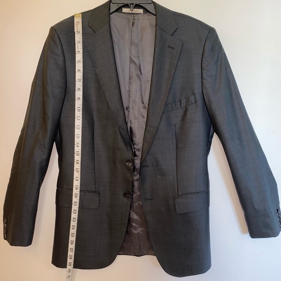 Zara Man - 100% Wool Charcoal Dark Gray 2 Button Blazer Suit Jacket (Size: 38R) - Picture 4 of 17